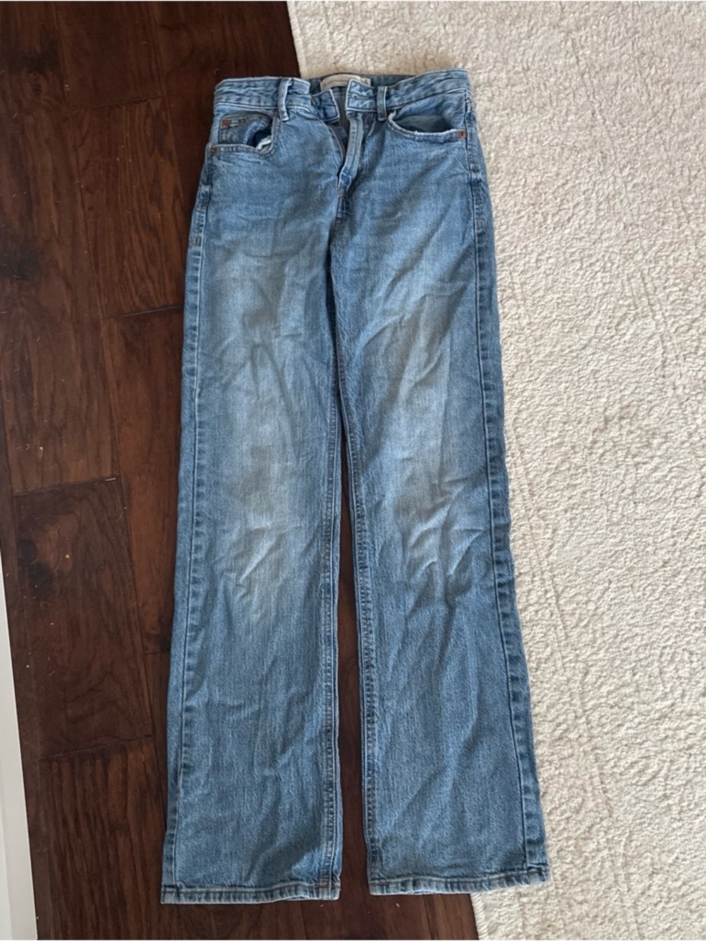 stradivarius Light Blue Straight-Leg Women's Jeans